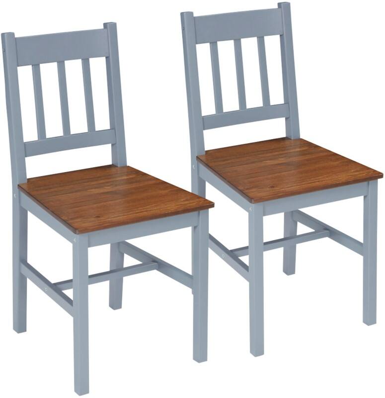HOMCOM Dining Chair 835-910V00GY Pine Wood Modern Grey 835-910V00GY