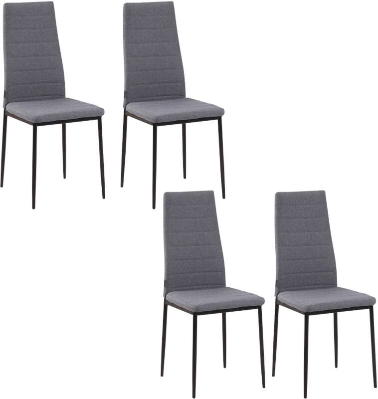 HOMCOM Dining Chair 835-483V71GY Linen, PL (Polyester), Steel Modern Grey 835-483V71GY