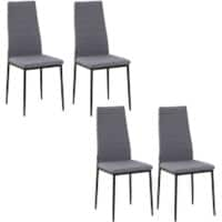 HOMCOM Set of 2 Dining Chairs 835-483V71GY Linen, PL (Polyester), Steel Modern Grey 835-483V71GY