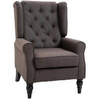 HOMCOM Sofa Chair Fixed Armrest Brown 160 kg 833-695V71BN 860 x 740 x 1,020 mm