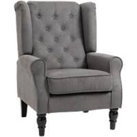 HOMCOM Sofa Chair Fixed Armrest Dark Grey 160 kg 833-695V71CG 860 x 740 x 1,020 mm