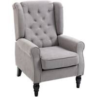 HOMCOM Sofa Chair Fixed Armrest Grey 160 kg 833-695V71GY 860 x 740 x 1,020 mm