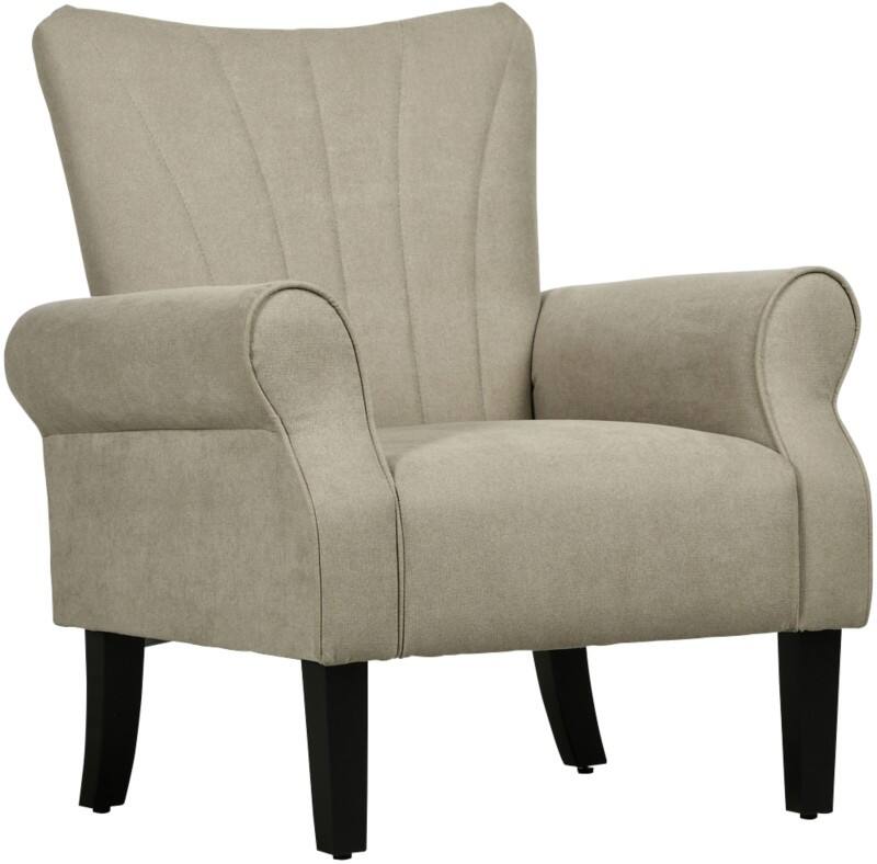 HOMCOM Armchair Fixed Armrest Beige 150 kg 839-877V70LG 730 x 800 x 940 mm