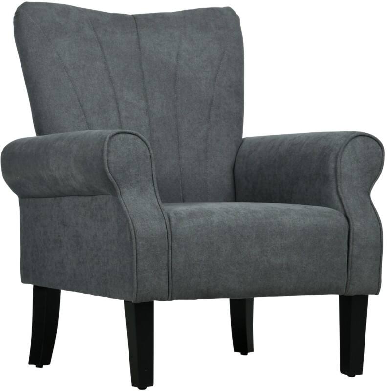 HOMCOM Armchair Fixed Armrest Grey 150 kg 839-877V70CG 730 x 800 x 940 mm