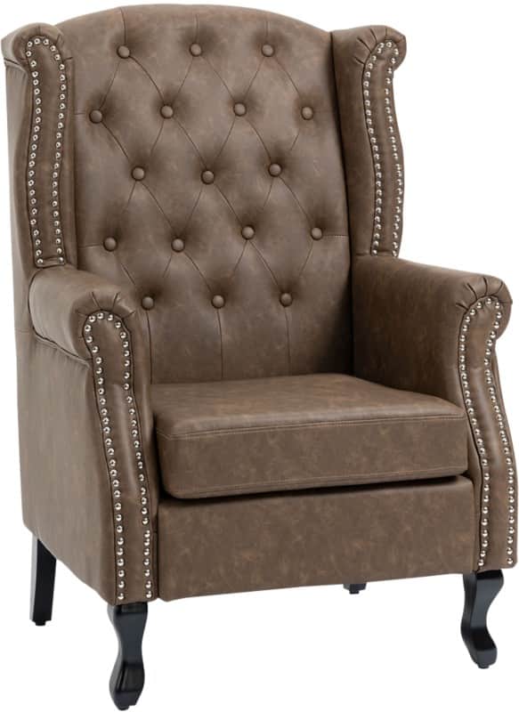 HOMCOM Armchair Fixed Armrest Brown 150 kg 839-703V70DR 700 x 720 x 1,080 mm