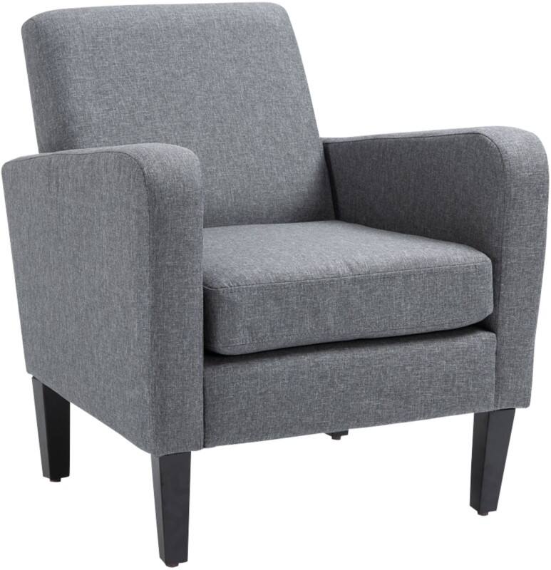 HOMCOM Armchair Fixed Armrest Grey 150 kg 839-001V71GY 720 x 660 x 740 mm