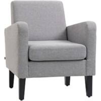 HOMCOM Armchair Fixed Armrest Light Grey 150 kg 839-001V71LG 720 x 660 x 740 mm