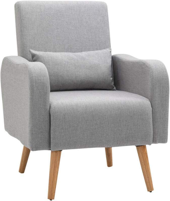 HOMCOM Armchair Fixed Armrest Grey 150 kg 833-632V71GY 770 x 720 x 930 mm