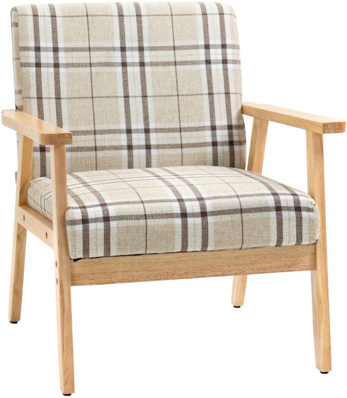 HOMCOM Sofa Fixed Armrest Beige 150 kg 839-481V70BG 680 x 660 x 770 mm