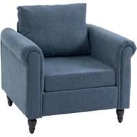 HOMCOM Accent Chair Fixed Armrest Dark Blue 125 kg 839-892V70DB 730 x 840 x 810 mm
