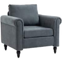 HOMCOM Accent Chair Fixed Armrest Grey 125 kg 839-892V70GY 730 x 840 x 810 mm
