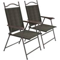 OutSunny Folding Chair Fabric Fixed Armrest Dark Brown 120 kg 84G-298V00DR 620 x 560 x 970 mm