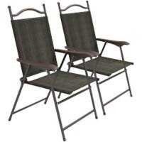 OutSunny Set of 2 Folding Chairs Dark Brown 84G-298V00DR 620 x 560 x 970 mm