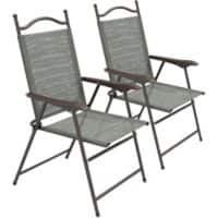 OutSunny Set of 2 Folding Chairs Dark Grey 84G-298V00CG 620 x 560 x 970 mm