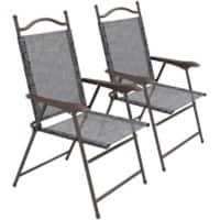 OutSunny Folding Chair Fabric Fixed Armrest Grey 120 kg 84G-298V00GY 620 x 560 x 970 mm
