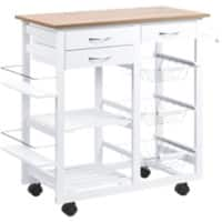 HOMCOM Kitchen Cart 40 kg 920 x 370 x 820 mm White