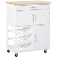 HOMCOM Kitchen Cart 32 kg 670 x 370 x 870 mm White