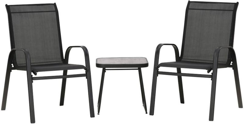 OutSunny Bistro Set Steel, Polyester, PSC Plastic Black Outdoor