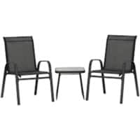 OutSunny Bistro Set Steel, Polyester, PSC Plastic Black Outdoor