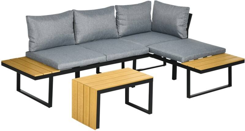 OutSunny Garden Furniture Set Aluminium, PS, Polyester Dark Grey Outdoor