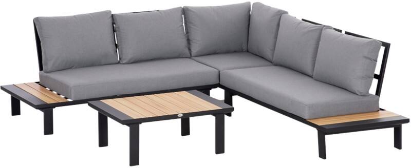 OutSunny Garden Furniture Set Aluminium, Polyester Dark Grey Outdoor