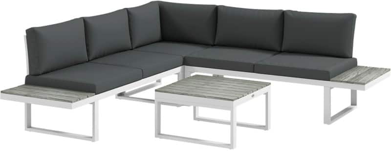 OutSunny Garden Furniture Set Steel, Polyester, Sponge White Outdoor