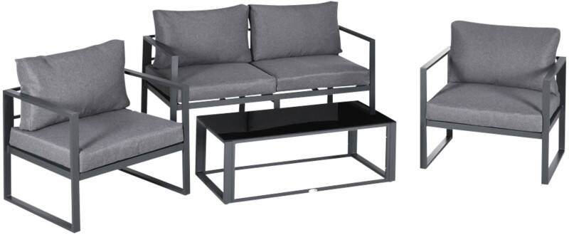OutSunny Garden Furniture Set Aluminum, Polyester Grey Outdoor