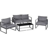 OutSunny Garden Furniture Set Aluminum, Polyester Grey Outdoor