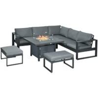 OutSunny Garden Furniture Set Aluminium, Polyester Grey Outdoor