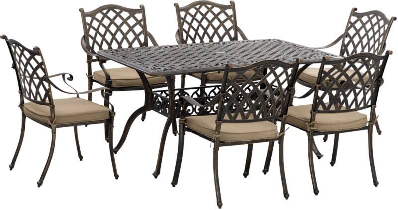 OutSunny Garden Furniture Set Aluminium, Polyester Bronze Outdoor
