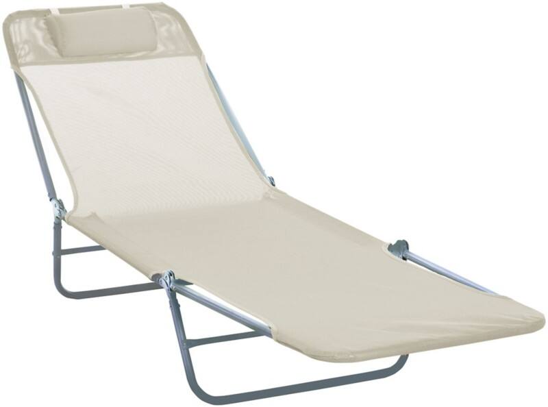 OutSunny Sun Lounger 1,820 x 560 x 245 mm Beige Outdoor