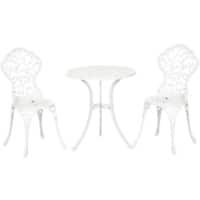 OutSunny Bistro Set Aluminum White Outdoor