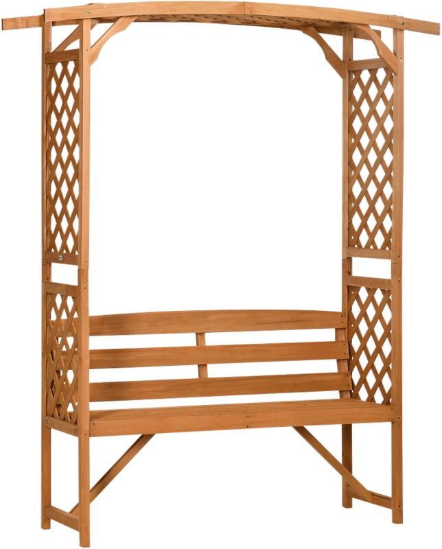 OutSunny Garden Bench 2 Seat 500 x 1,600 x 1,980 mm Wood Brown Outdoor