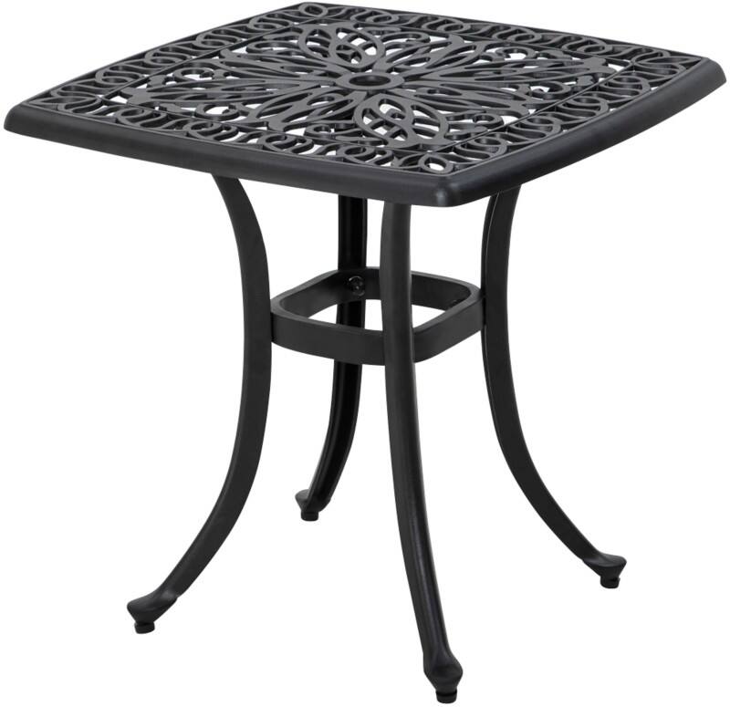 OutSunny Garden Table Square 84G-310V00BK Cast Aluminium 530 x 530 x 530 mm