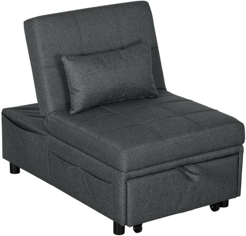 HOMCOM Chair Bed 839-858V70GY Grey
