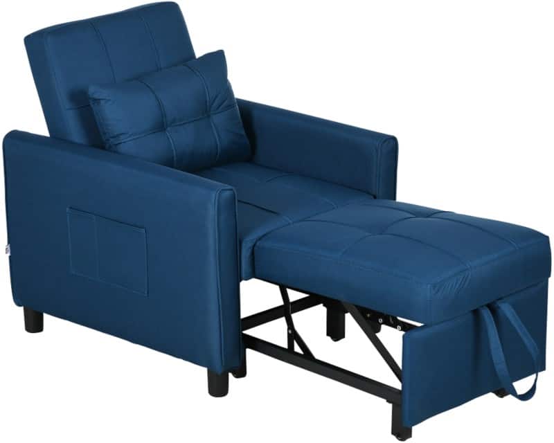 HOMCOM Chair Bed 839-670V71BU Blue