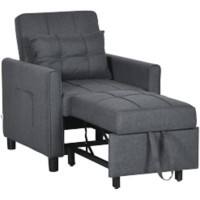 HOMCOM Chair Bed 839-670V71GY Grey