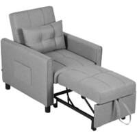 HOMCOM Chair Bed 839-670V71LG Light Grey