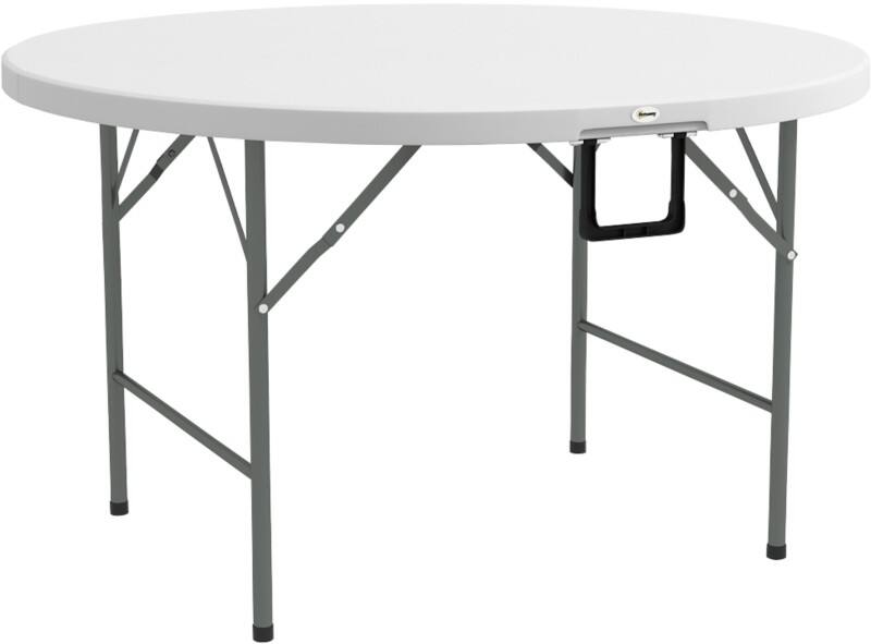 OutSunny Garden Table Round 84G-288V00WT Steel, HDPE 1,220 x 1,220 x 730 mm