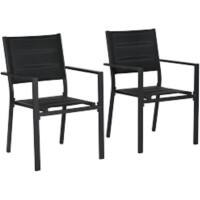 OutSunny Garden Chair Set Aluminium, Mesh Fabric Black Outdoor