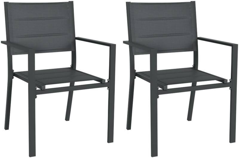 OutSunny Garden Chair Set Aluminium, Mesh Fabric Dark Grey Outdoor