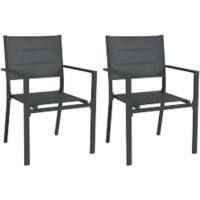 OutSunny Garden Chair Set Aluminium, Mesh Fabric Dark Grey Outdoor