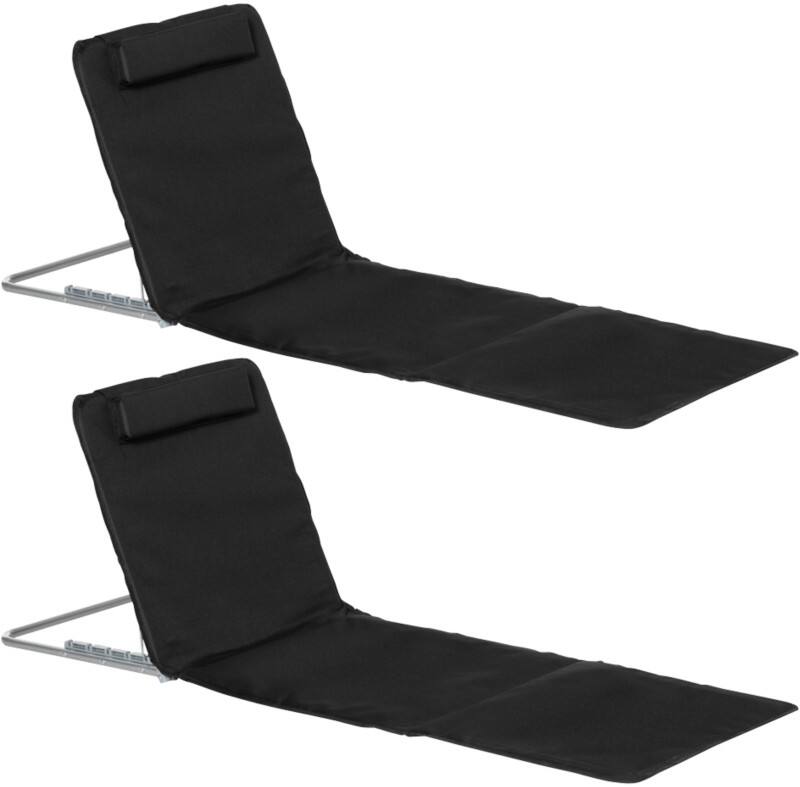 OutSunny  Set of 2 Sun Loungers 480 x 1,340 x 360 mm Black Outdoor