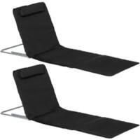 OutSunny  Set of 2 Sun Loungers 480 x 1,340 x 360 mm Black Outdoor