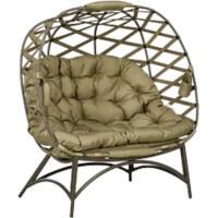 OutSunny Garden Chair 1,260 x 750 x 1,420 mm Khaki Outdoor