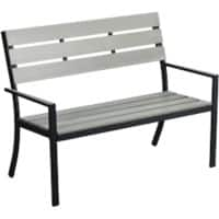 OutSunny Garden Bench 2 Seat 650 x 1,220 x 920 mm Plastic, Steel Grey Outdoor