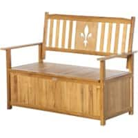 OutSunny Garden Bench 2 Seat 685 x 1,250 x 970 mm Poplar Wood Yellow Outdoor