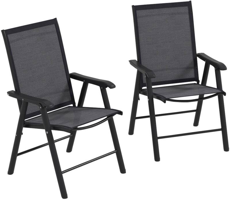 OutSunny Garden Chair 640 x 580 x 940 mm Dark Grey Outdoor