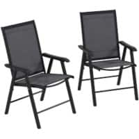 OutSunny Garden Chair 640 x 580 x 940 mm Dark Grey Outdoor