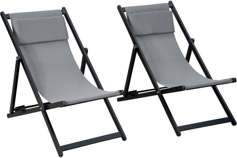 OutSunny Garden Furniture Set Aluminum, Texteline Fabric Dark Grey Outdoor